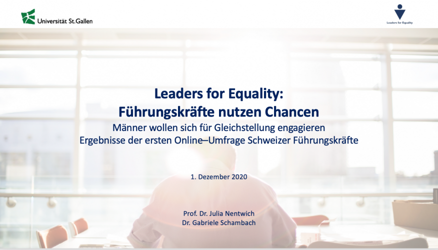 Ergebnisse der ersten Umfrage zum Gleichstellungsengagement männlicher Führungskräfte